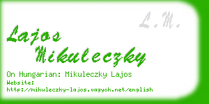 lajos mikuleczky business card